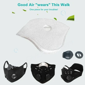 

Activated Carbon Mask Filter For Cycling Bike Bicycle Masks Valve Cap 6 Layer Air Cleaner Dust Pollution PM 2.5 Smog Mask Filter