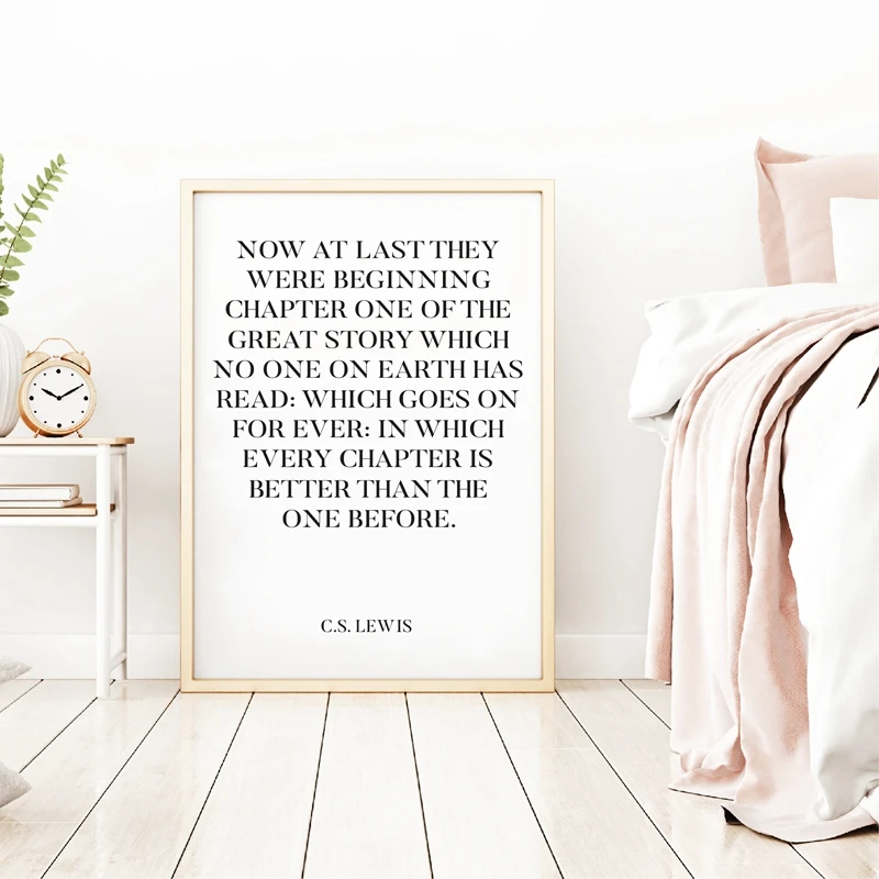 Chapter One печать Mr And Mrs Sign Love Wall Art Холст Картина CS Льюис плакат с кавычками Свадебные знаки христианская спальня настенный Декор