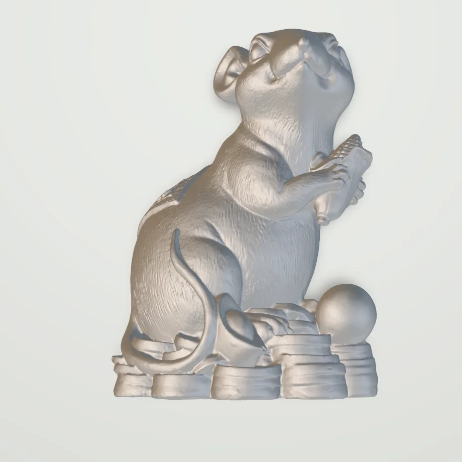 Мышь и монета в китайском стиле 3D статуя STL файл для печати CNC маршрутизатор ArtCAM