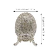 QIFU New Arrival Metal Silver Easter Faberge Egg Crafts Trinket Box Home Decor Gift 1