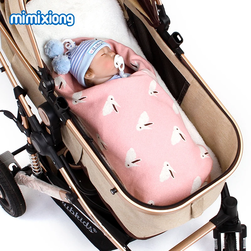 Baby Blankets Knitted Newborn Infant Cartoon Quilts Super Soft Kids Boys Girls Stroller Bed Cover 100*80cm 100% Cotton Knitted