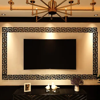 

100PCS Mirror Waist Line acrylic wall Decor Sticker Home Living Room sticker Bathroom room acrylic Art decoration