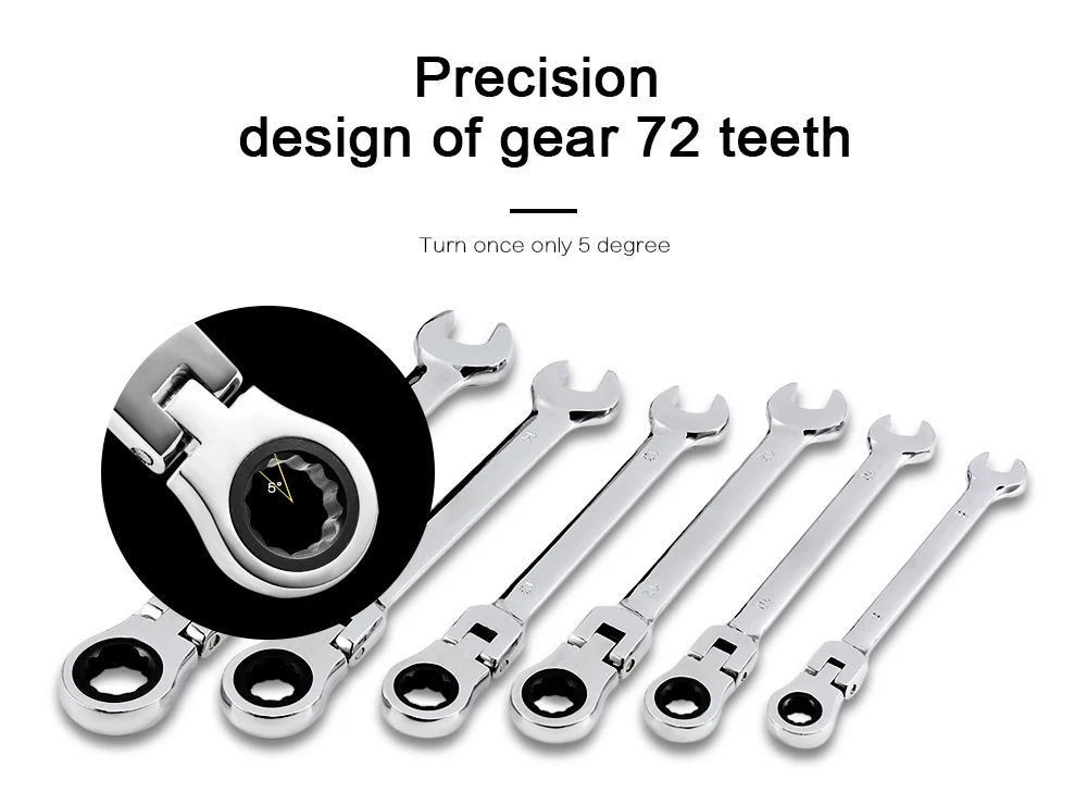 6 шт./компл. 8-17 мм гибкая головка комбинированный храповой ключ двойного использования храповый ключ Ремонт ручных инструментов