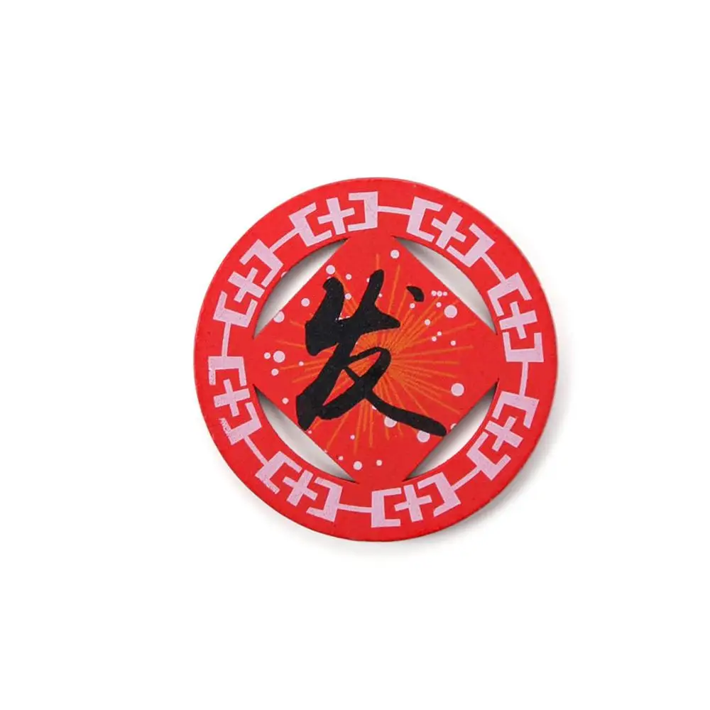 Gong Xi Fa Cai наклейка на холодильник в китайском стиле Праздничная деревянная магнитная наклейка Новогоднее креативное украшение для дома - Цвет: Светло-серый