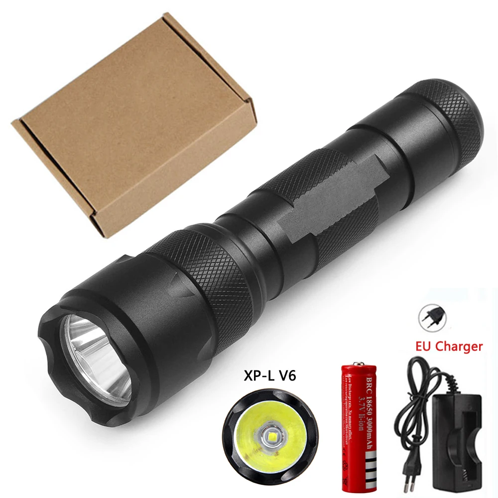 

WF-502B 1000LM Ultra Portable CREE XP-L V6 5 Mode LED 18650 Rechargeable Flashlight Outdoor Hunting 18650 Battery V6 LED Flash