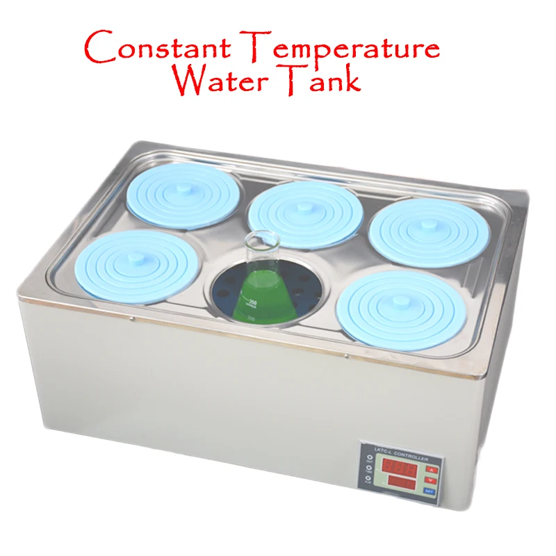 

1PC Electric Heating Digital Display Temperature Water Bath Pan 6 Holes Stainless Steel Constant Temperature Water Tank Machine