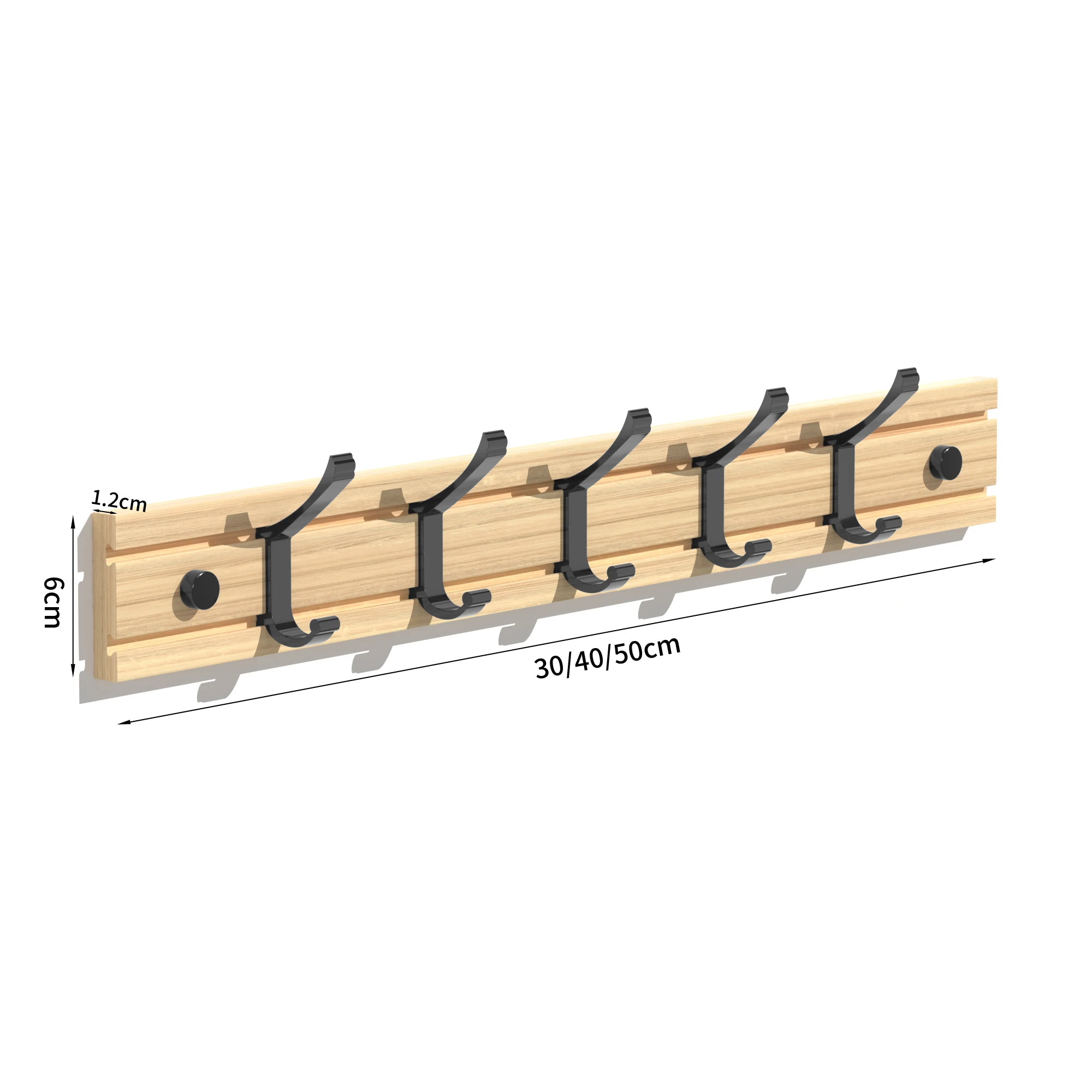 Fypo Double Hooks Coat Rack Wall Clothes Hanger Living room Hallway Storage Rack Movable Towel Hooks Hanger Home Organizers
