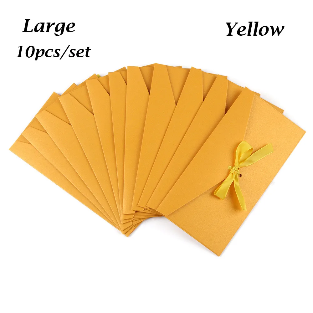 Yellow 10 шт./компл. красивые Винтаж конверт Творческий конвертов из крафт-бумаги DIY декоративный конверт маленькая Бумага школьные канцелярские принадлежности - Цвет: Yellow