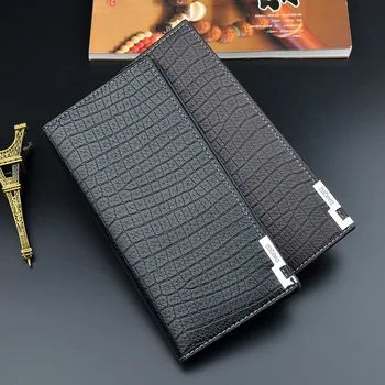 

2020 new men's wallet long vertical open soft leather wallet multi card large capacity alligator Wallet