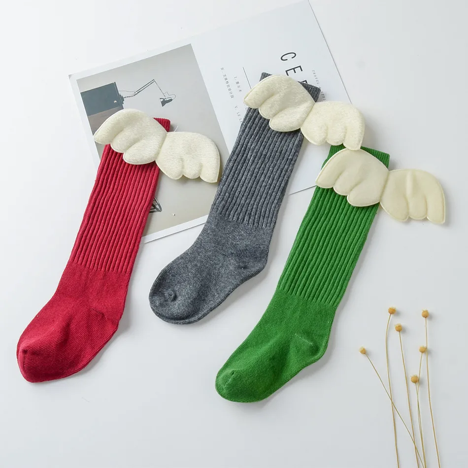 New Products Korean-style Double Needles Combed Cotton Wing Bunching Socks Boneless Seam Head Cotton Socks Children Medeum Hight