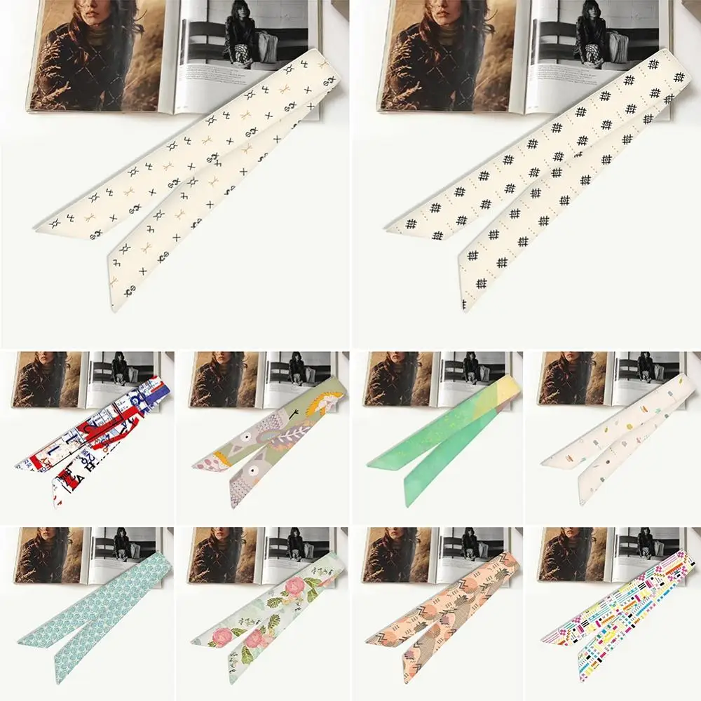 

Colorful Flower Stripe Pattern Women's Chiffon Variety Scarf Mutiple-Function Twill Smooth Ribbons Elegant Decor Soft Scarve