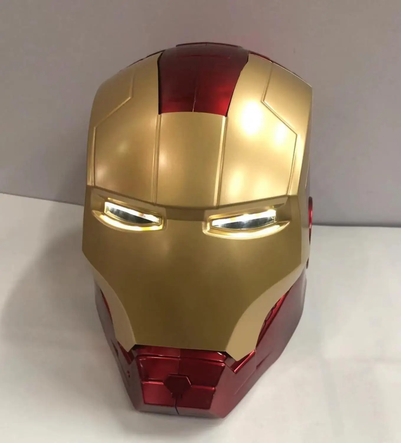 2019 New Super Hero Iron Man Helmet 1:1 Ironman Mask PVC Action Figure Cosplay Light Led Model Toys 