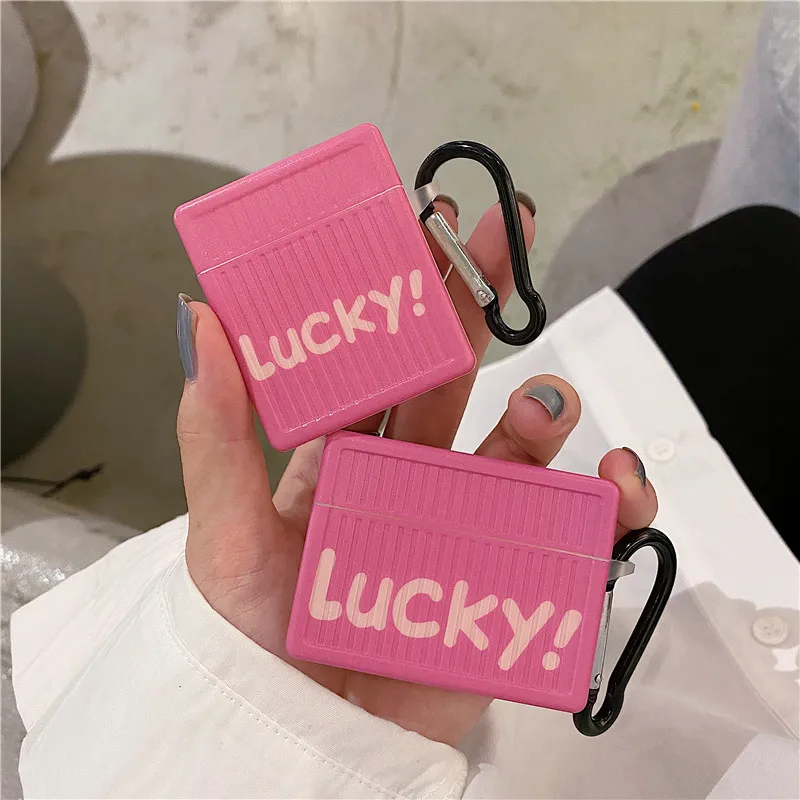 Cute Pink Lucky Latter Case For Apple Airpods Pro Headser Cover Fashion Silicone Headphone Charging Box 1 2 | Электроника