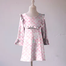 Новое поступление; Весенняя детская одежда для маленьких девочек; хлопковое весеннее платье с оборками и лямками для чешуя Русалки; изысканное платье до колена