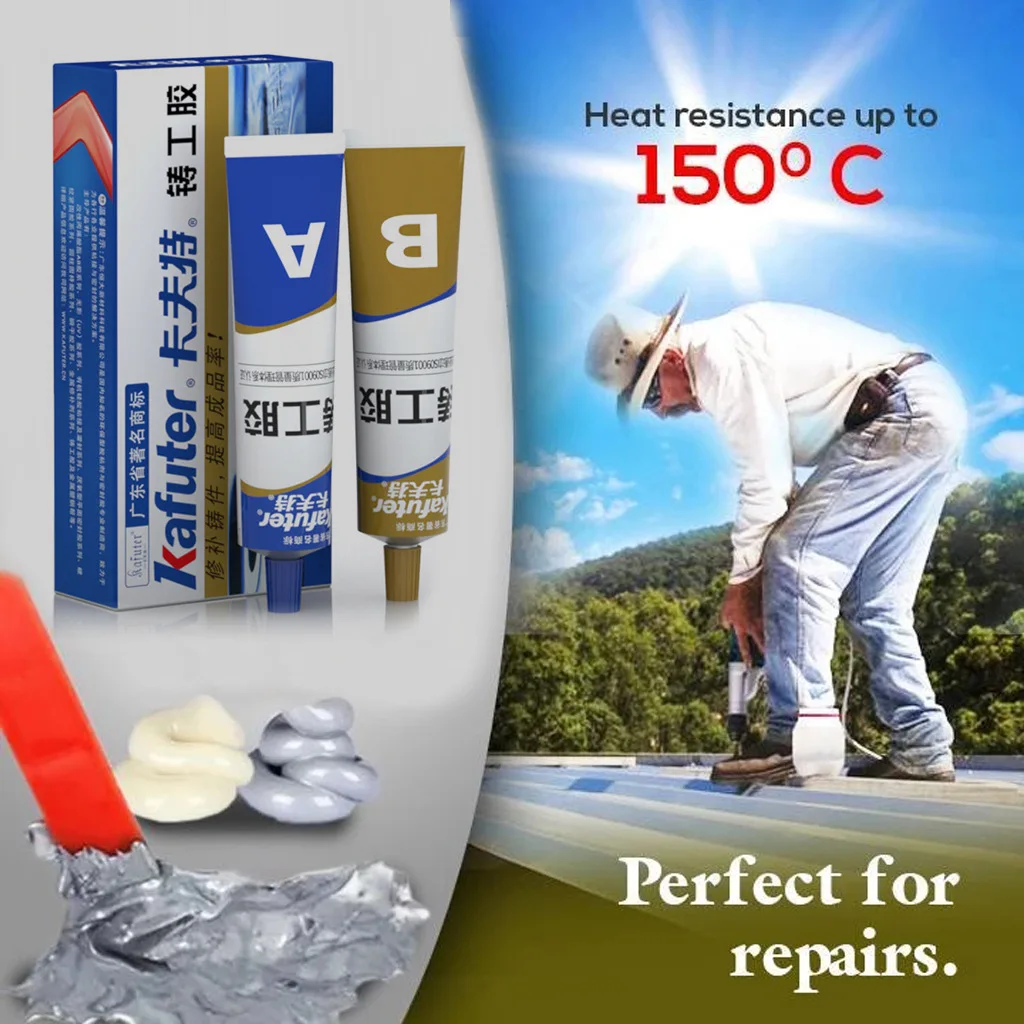 Radiador automático de acero y hierro, tanque de agua con fugas especiales, soldadura de enchufes, pegamento 65g Kafuter A + B, adhesivo para reparación de superpegamento