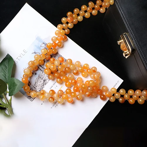 Расшитый бисером наплечный ремень для сумки аксессуары женский ручной ретро-Чехол кошелек 100 см длинный бисероплетенный наплечный ремень - Цвет: orange 100cm