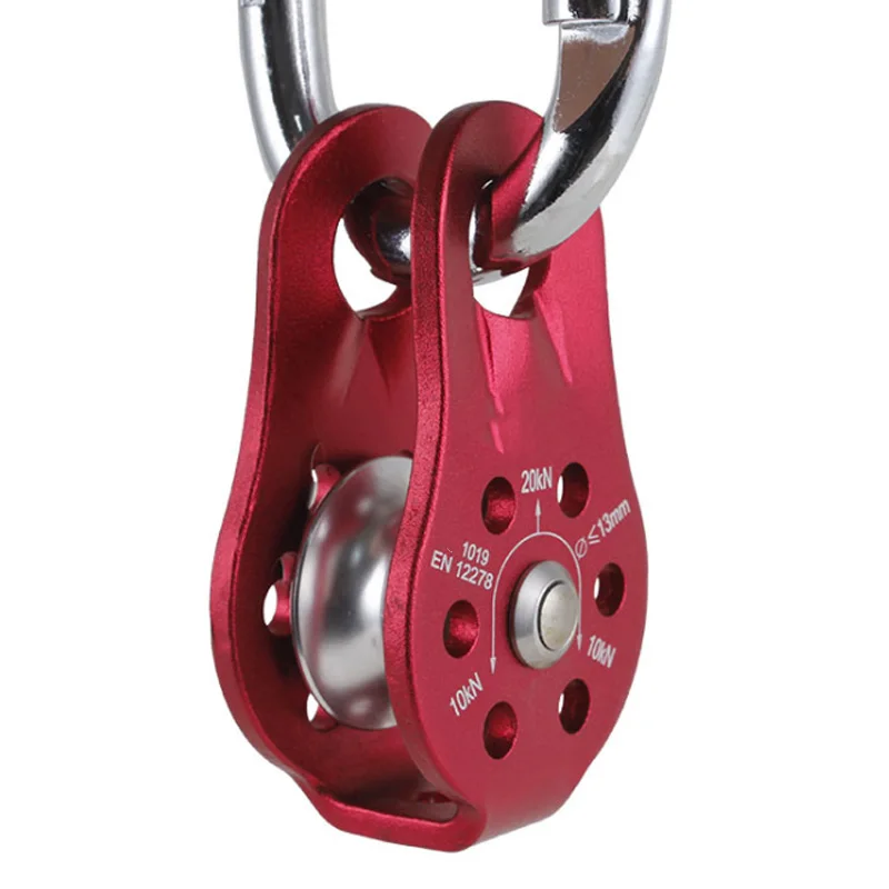 Rock Climbing Pulley Fixed Sideplate Single Sheave Pulley Outdoor Survival Tool High Altitud Traverse Hauling Gear