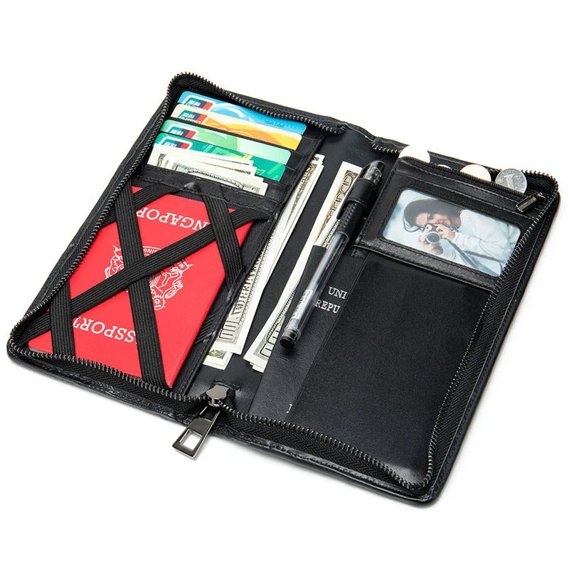

Clutch Male Genuine Leather Wallet For Men Wallet Purse For Document/Phone Passport Cover Clutch Bag With Handle Male Portomonee