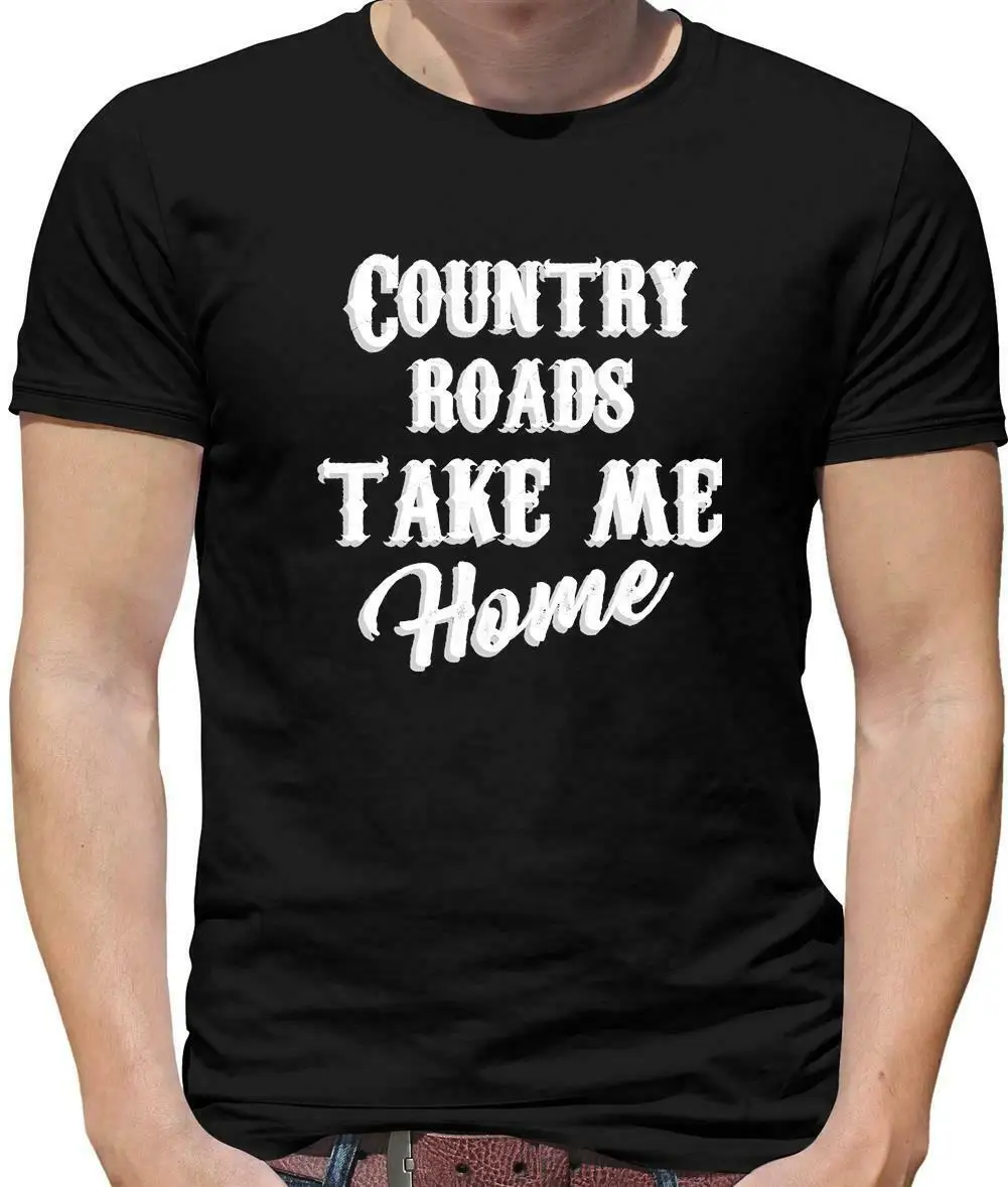Удобная мужская футболка с надписью road Take Me Home John Denver 70 | Мужская одежда