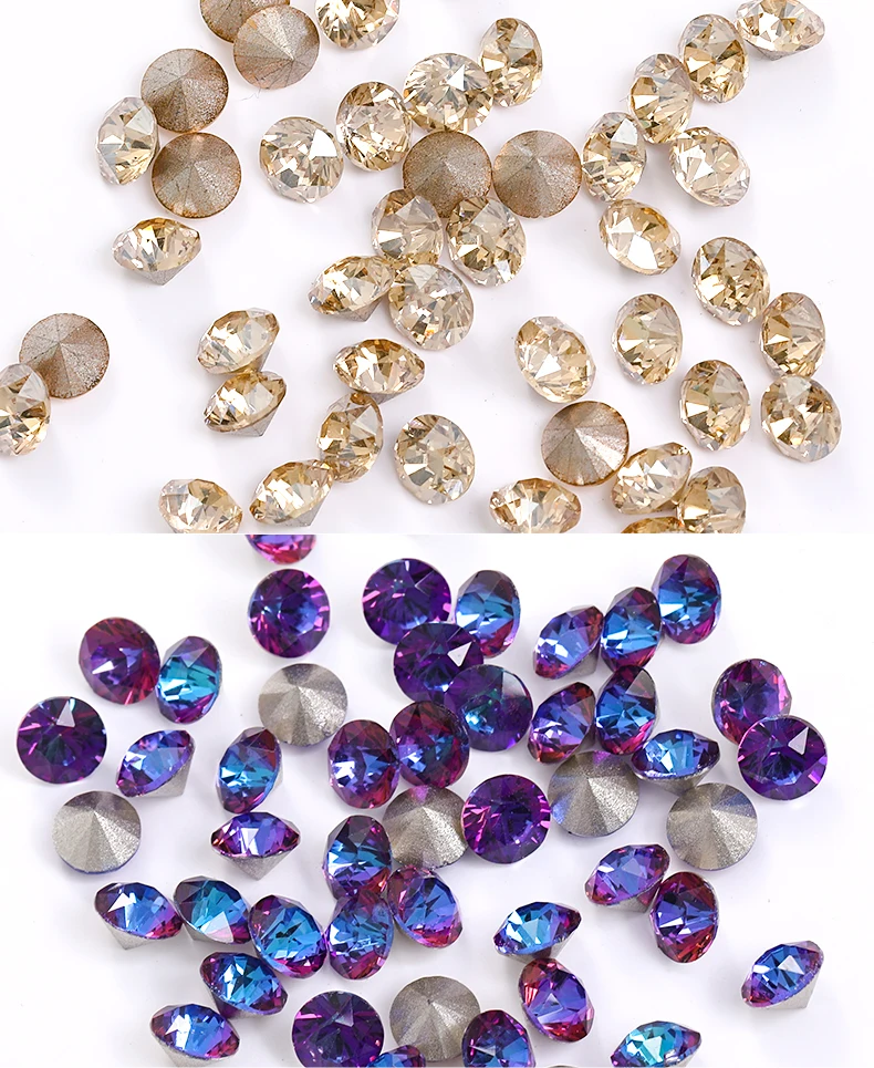 5MM 50Pccs/Pack Jewerly Gemstone 32 Cutting Faces Diamond Ring Earring Crystal Xirius Stone  K9 Crystals Nail Decorations Feather