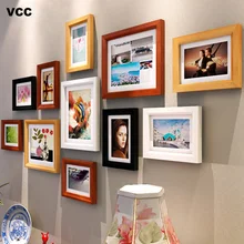 11 шт Природа твердая простая деревянная фоторамка для стены Висячие свадебные парные рекомендации черные белые рамки подарок