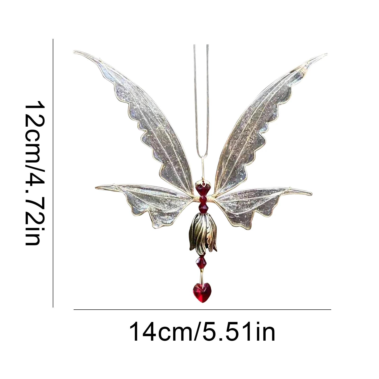 Crystal Guardian Angel Wing Suncatcher Rainbow Maker Collection With Crystal Wind Chimes For Home Garden Hanging Decoration