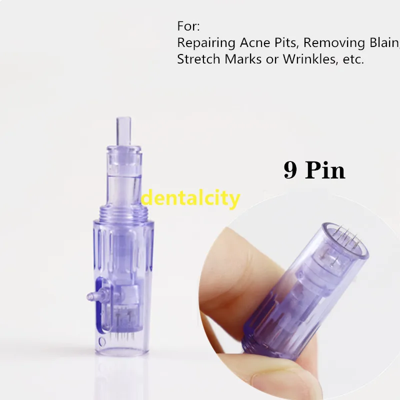 10pcs- 9pin needle Нано микроиглы инъекции кислоты Дерма ручка инжектор кожи вода мезотерапия мезогун - Цвет: 10pcs- 9pin needle