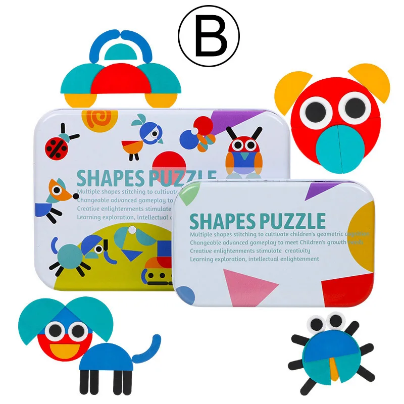 Candywood различные творческие головоломки Дети деревянные игрушки для головоломка для детей Дети Обучающие Игрушки для раннего развития Монтессори - Цвет: B