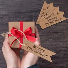 100 шт./партия, веселые бирки для рождественских подарков, коробка для конфет, подвесной бумажный ярлык, рождественский подарок, гирлянда для рождественской елки