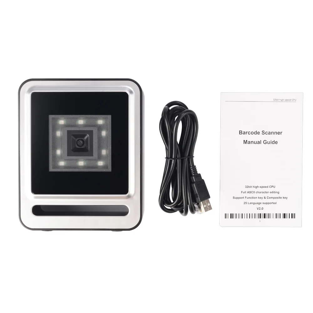 9200D YHDAA Omnidirectional Barcode Scanner 1D 2D QR Desktop Reader Platform Support Data Matrix PDF417 for Retail Supermarket