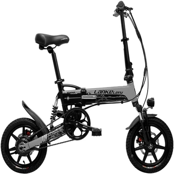 

G100 LANKELEISI G100 14 Inch Folding Electric Bike 400W Motor Full Suspension