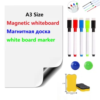 

Magnetic Dry Eraser White Board Sheet for Fridge Magnets Refrigerator Organizer Smart Kitchen Whiteboard Marker Pens Eraser Set