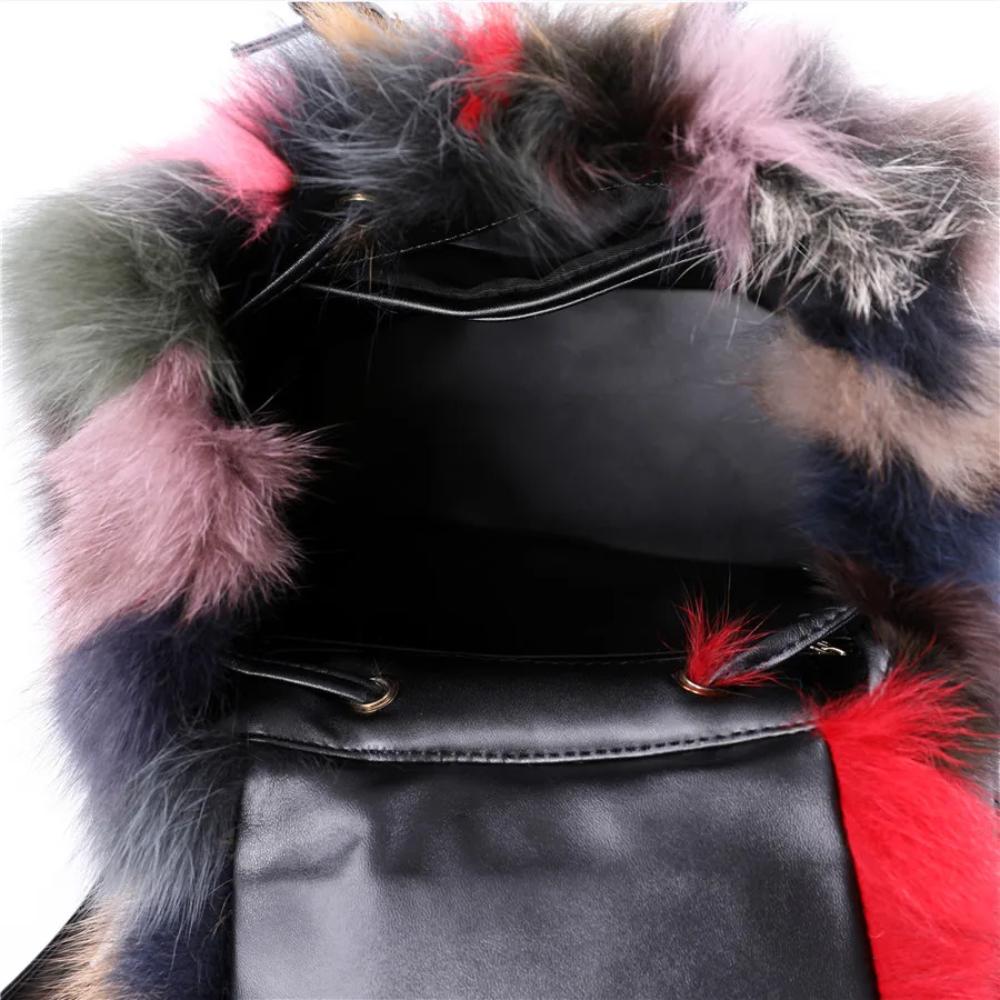 cool backpacks accessories	 New Arrival Fashion Women's Fox Fur Backpack Real Fur Fur Shoulder Bag Girl's Luxury Bags Multicolor stylish eco friendly backpacks