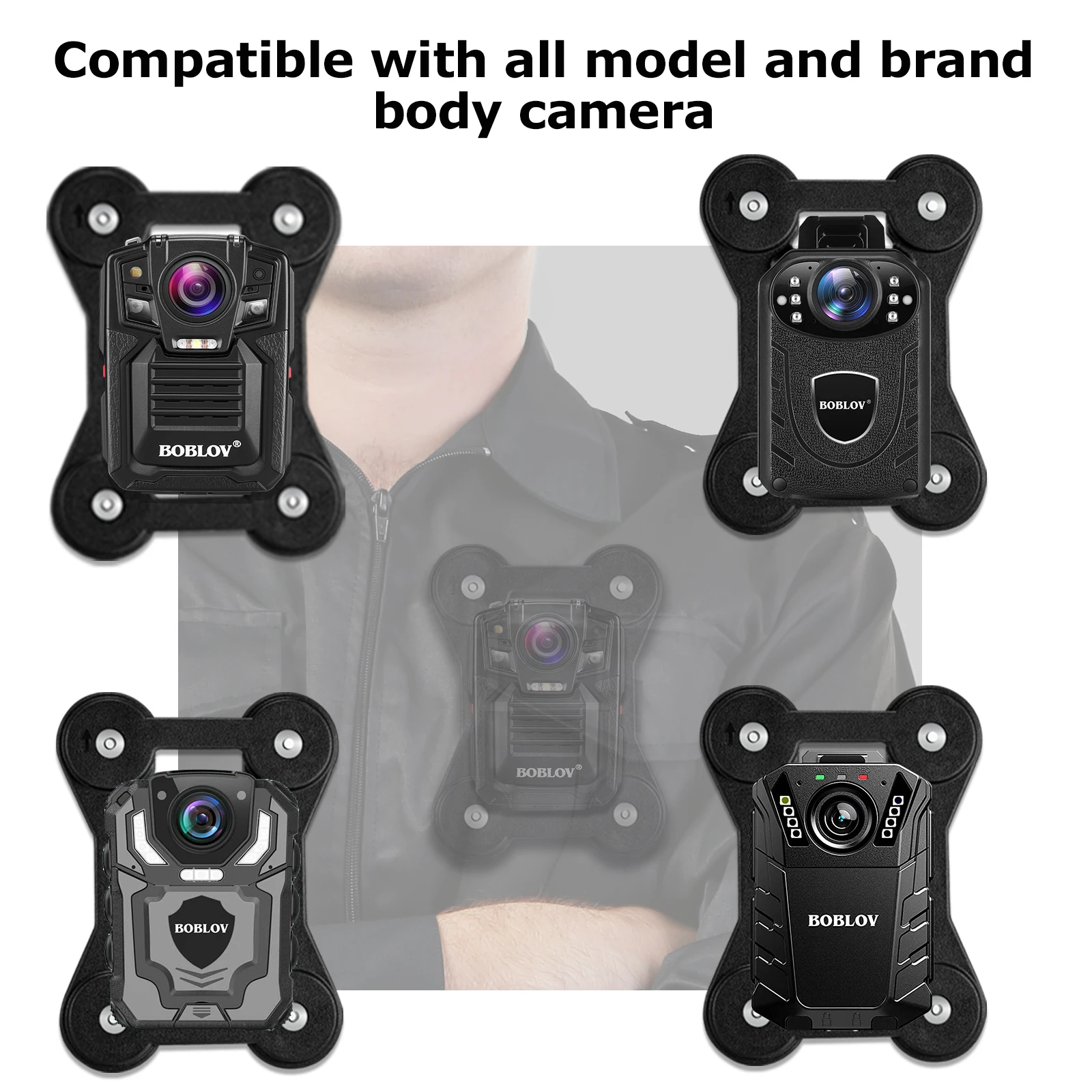 BOBLOV Magnetic Suction Back Clip Contains Magnets Inside and Outside with Strong Suction For Body Police Mini Camera KJ21 N9