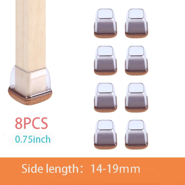 Table Chair Leg Protector Covers Thick Rubber Felt Bottom Furniture Pads Floor Protectors Feet Caps No Scratches Reduce Noice Side Length 14-19mm