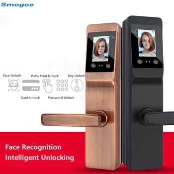 

Smogoe Smart Home Door Lock Face Palm print Recognition Lock Aluminum Alloy Card Unlock Electronic Automatic Password Smart Lock