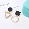 Korean Statement Black Acrylic Drop Earrings for Women 2022 Fashion Jewelry Vintage Geometric Gold Asymmetric Earring ► Photo 3/6