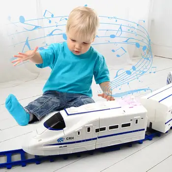 

Electric LED Flashing Music CRH High-Speed Rail Car Train Track Model Kids Toy Educational Toys For Children Gifts