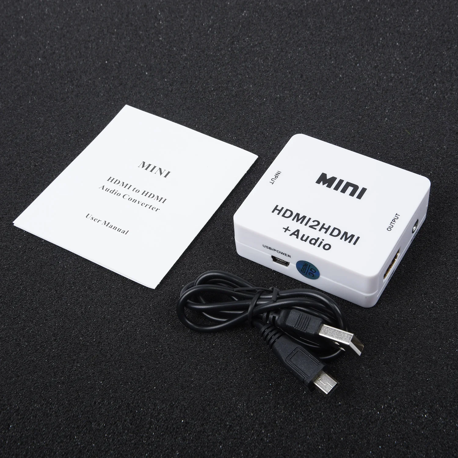 1080P HDMI преобразователь аудиосигнала HDMI цифровой аналоговый экстрактор адаптер 3,5 мм телефонный Джек+ HDMI выход до 1920x1080@ 60 Гц белый