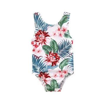 

2020 Brand Summer 0-3Y Kids Swimwear Newborn Baby Girls Florall One Piece Swimsuit Floral Jumpsuit Swimwear Holiday Beachwear