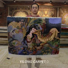 YILONG 3'x4' Goddess гобелен шелковый ковер ручной работы тканый ковер(ZQG305A