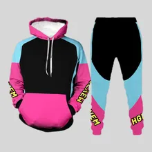 Trend New Autumn And Winter Tracksuit Stitching Outfit Men's Street Hoodie Suit Oversized Casual Outdoor Sports Sweatshirt S-4XL