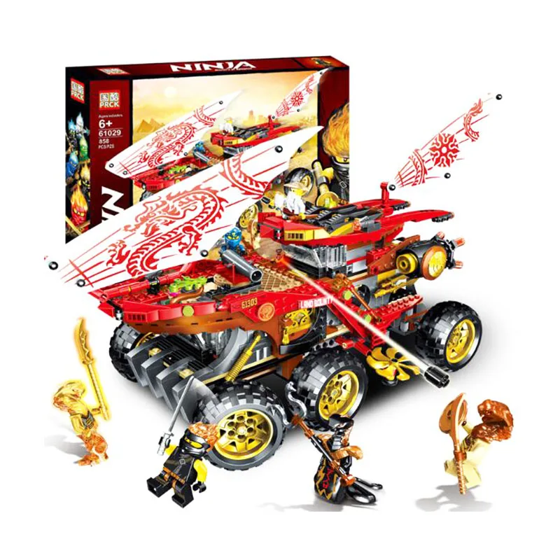 

Freeshipping 858pcs Bounty Truck Model Building Blocks From Ninja Land Compatible 70677 Ninja Children's Toy legoinglys Bricks