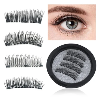 

False Eyelashes with 3 Magnets False Eyelashes 3D Magnetic Eyelashes Extensions Tools Makeup Natural Magnetic Fake Eye Lashes