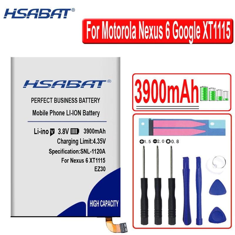 HSABAT аккумулятор EZ30 3900 мАч для Motorola nexus 6 Google XT1115 XT1110 xt1103 nexus 6 Аккумуляторы для мобильных телефонов
