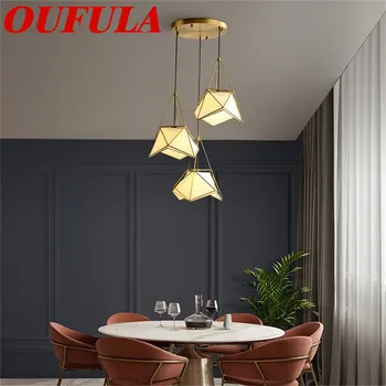 

OUFULA Modern Pendant Lights Copper 220V 110V Contemporary Home Creative Decoration Suitable For Dining Room