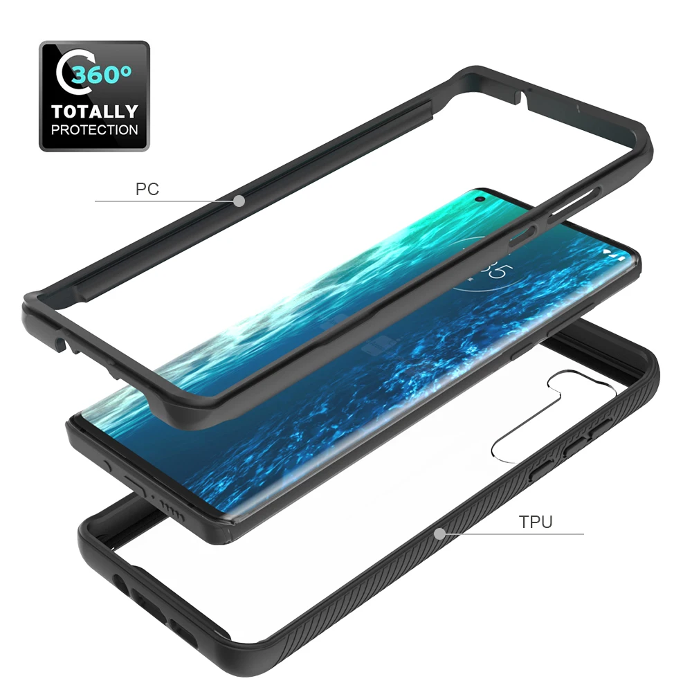 Fashion Armor Bumper Anti Fall Phone Case For Motorola Edge One Fusion Hyper Action Zoom Vision Marco P40 Plus Protection Cover