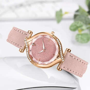 

Dropshipping Women Starry Sky Diamond Watch Luxury Ladies Leather Strap Quartz Dress Wrist Watches Relogio Feminino