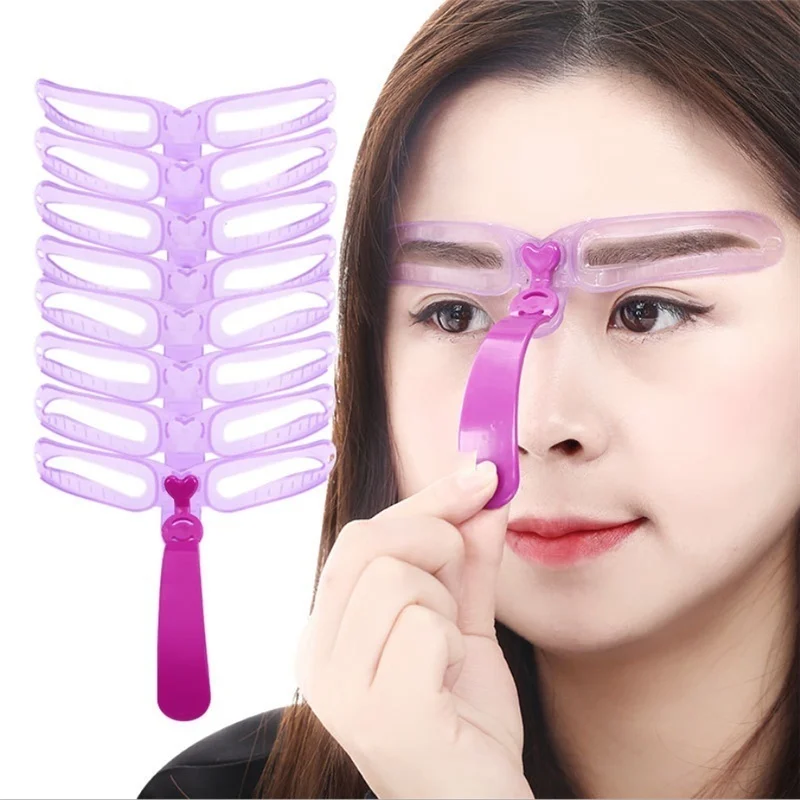 8 pçs sobrancelha shaper modelo de maquiagem sobrancelha grooming shaping estêncil kit diy sobrancelha modelo reutilizável 8 in1 sobrancelha moldar
