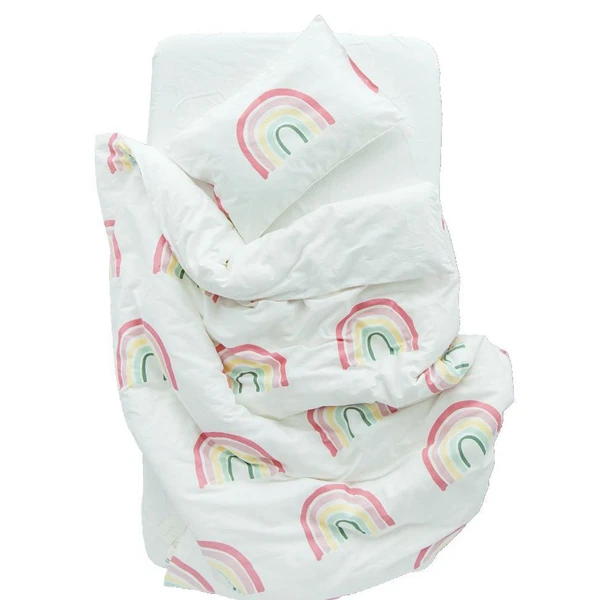 Комплект из 3 предметов, Комплект постельного белья для кроватки, хлопковый комплект постельного белья для новорожденных, пододеяльник, наволочка, простыня для кровати 120x60 130x70 см - Цвет: Rainbow